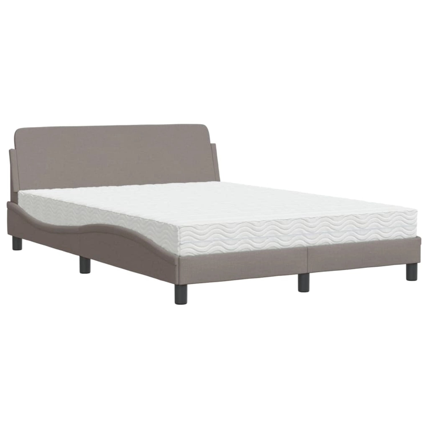 vidaXL Bett mit Matratze Taupe 140x190 cm Stoff Modell 12009858 günstig online kaufen