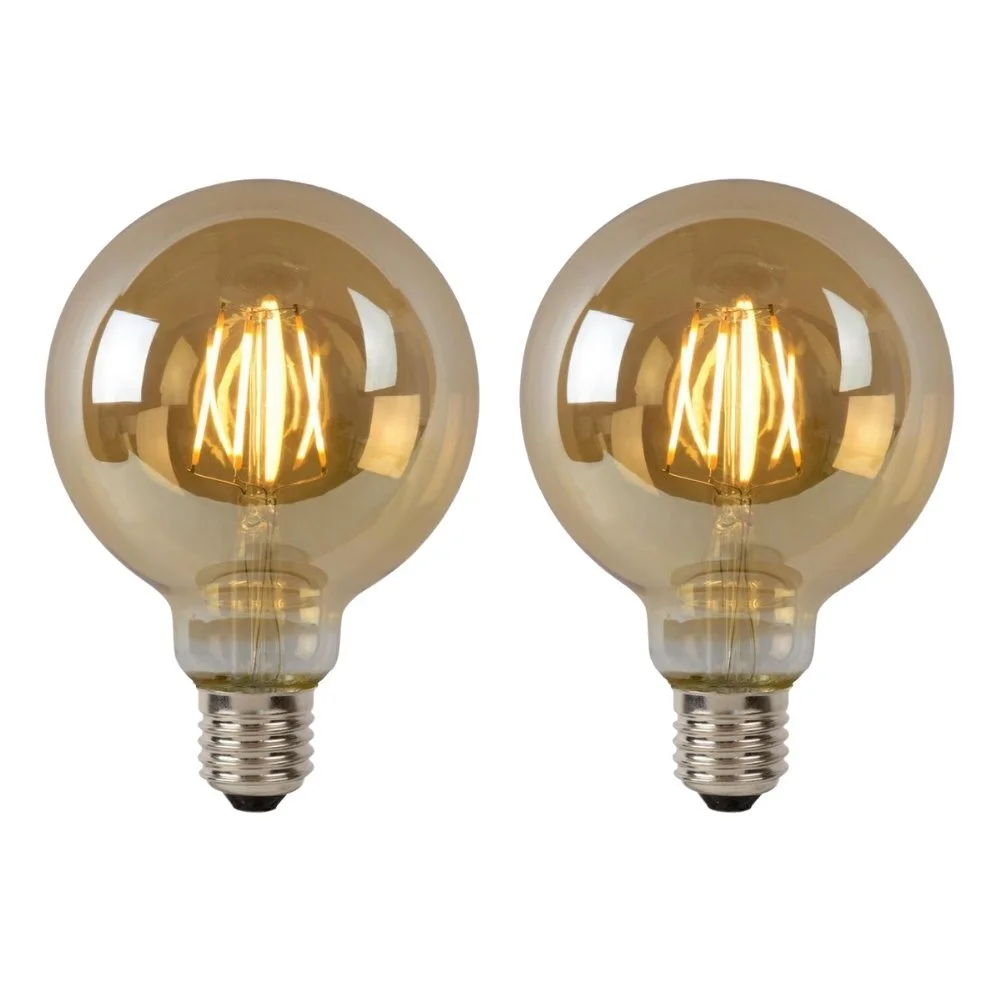 LED Leuchtmittel E27 Globe - G95 in Amber 5W 600lm 2er-Pack günstig online kaufen