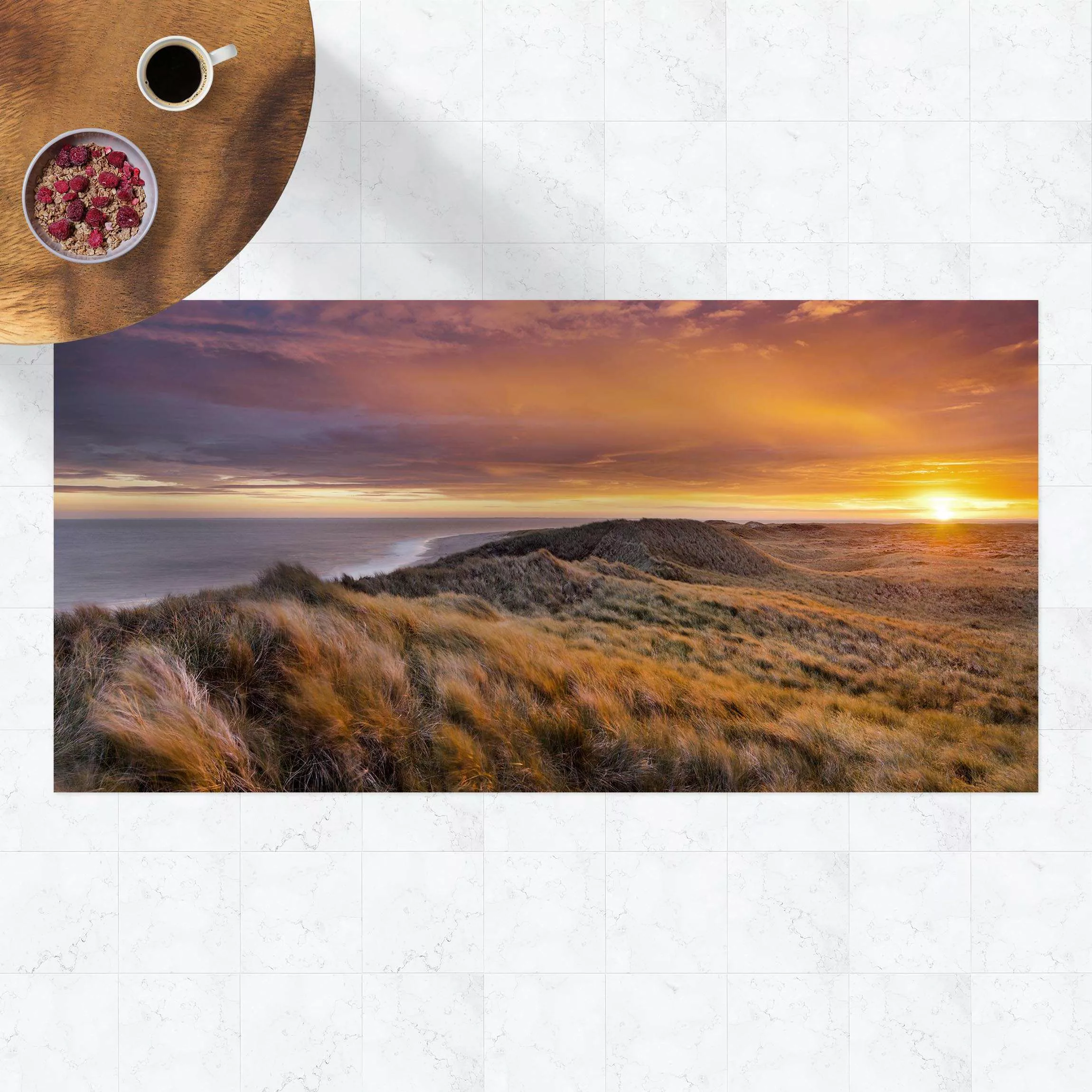 Vinyl-Teppich Sonnenaufgang am Strand auf Sylt günstig online kaufen