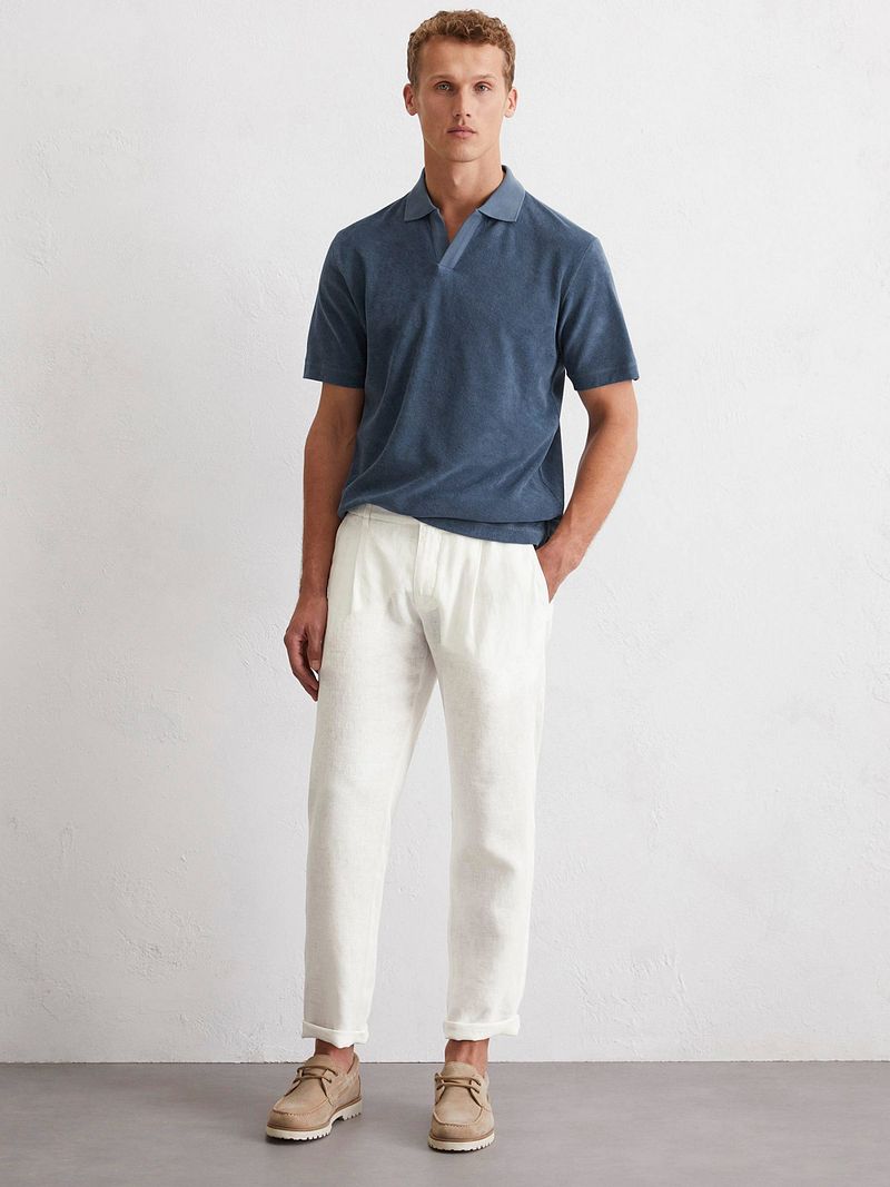 Marc O'Polo Poloshirt Riva Terry Cloth Blau - Größe L günstig online kaufen
