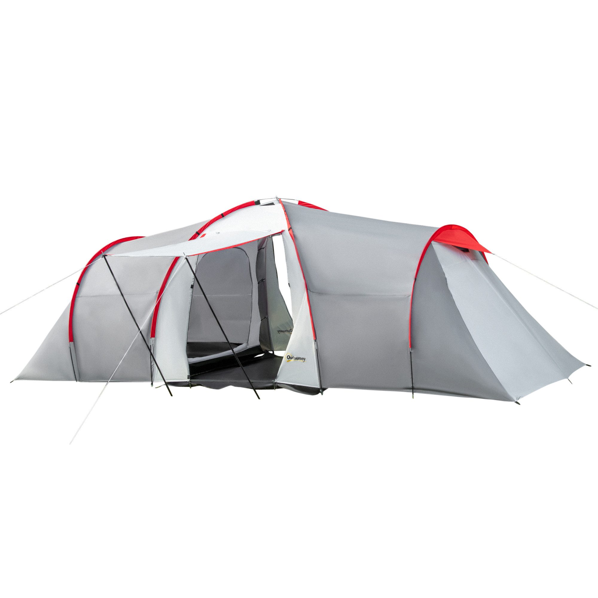 Outsunny Tunnelzelt Campingzelt mit 2 Schlafzimmern, günstig online kaufen