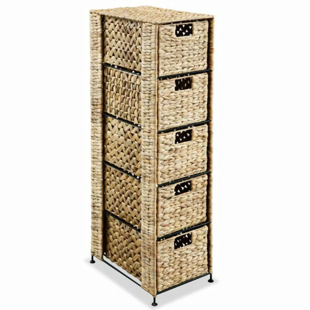 vidaXL Fächerschrank Standregal mit 5 Körben 25,5x37x100 cm Wasserhyazinthe günstig online kaufen