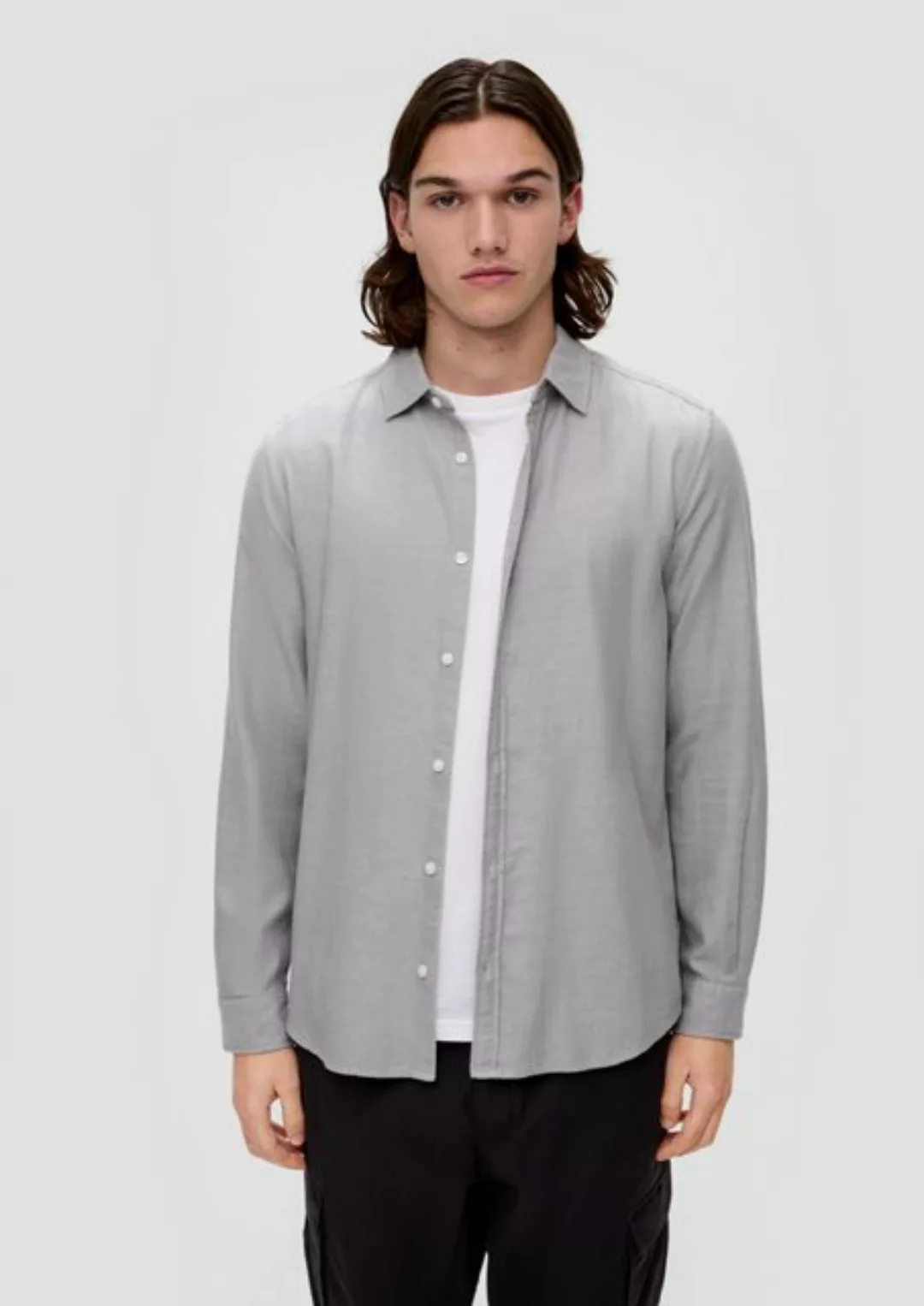 QS Langarmhemd Hemd aus Twill günstig online kaufen