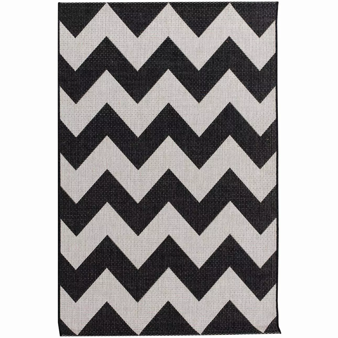 Teppich Modern Chevron black/wool 160x230cm, 160 x 230 cm günstig online kaufen