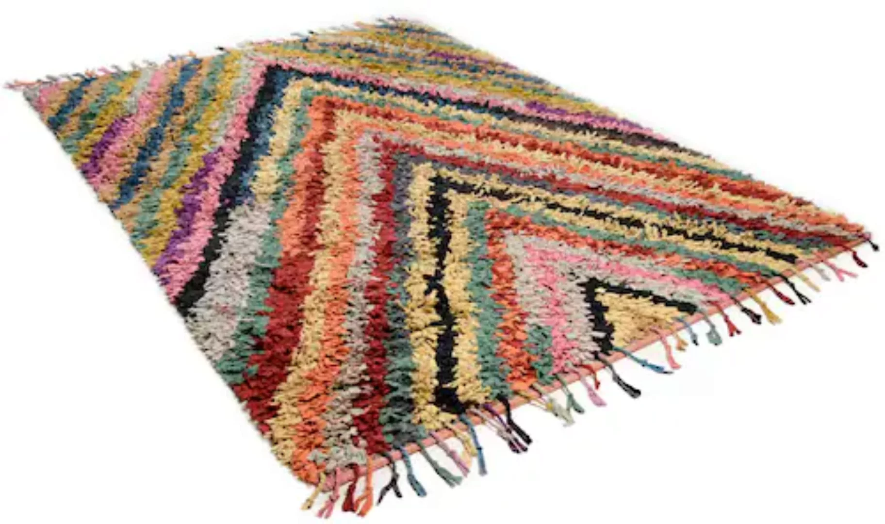 TOM TAILOR HOME Teppich »Vivid Stripes«, rechteckig, handgewebt, mit Franse günstig online kaufen