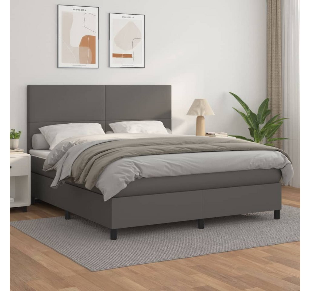 vidaXL Boxspringbett Bett Boxspringbett mit Matratze Kunstleder (160 x 200 günstig online kaufen