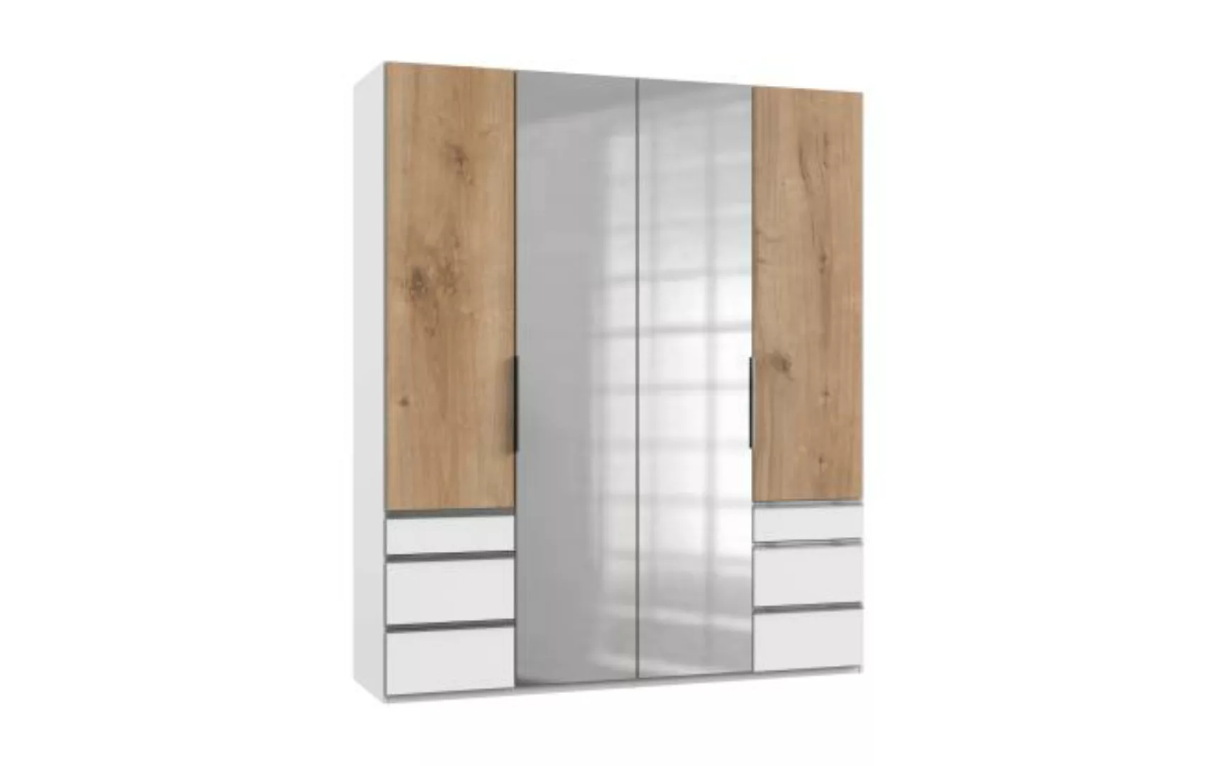 Kleiderschrank 200 cm breit mit Spiegel LEVEL36 A von WIMEX Braun günstig online kaufen