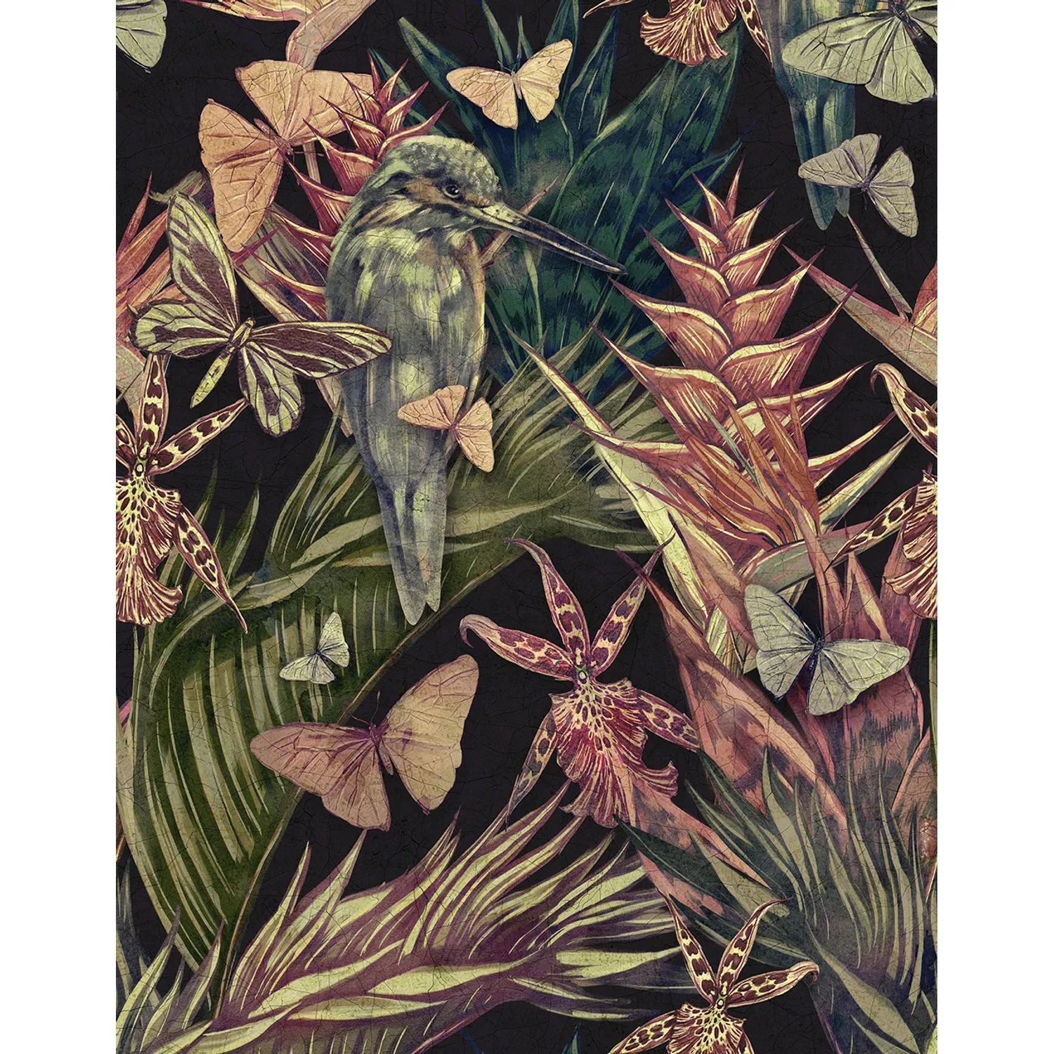 Marburg Fototapete Floral Modern 3,4 m x 2,65 m Schwarz FSC® günstig online kaufen