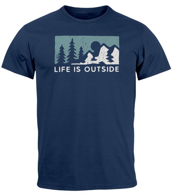 Neverless Print-Shirt Herren T-Shirt Outdoor Wandern Nautrliebhaber Life is günstig online kaufen