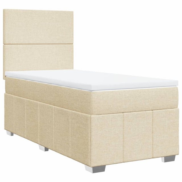 vidaXL Bett Boxspringbett mit Matratze Creme 80x200 cm Stoff günstig online kaufen