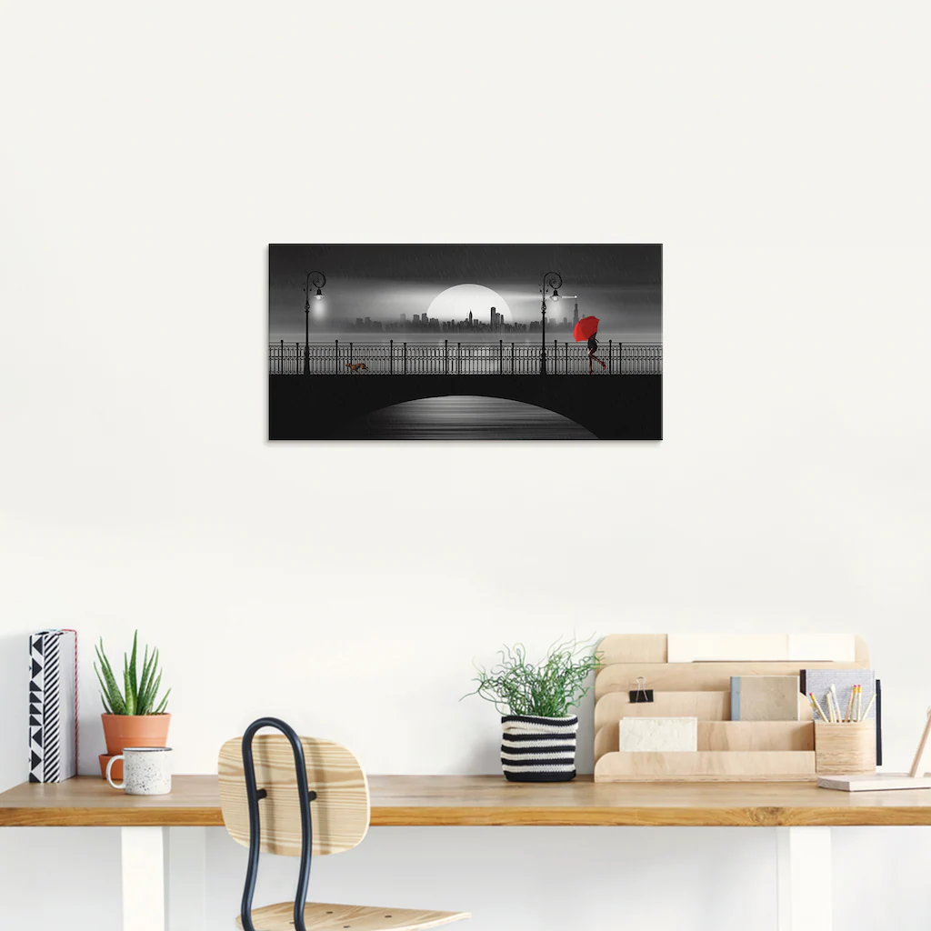 Artland Glasbild "Die Brücke im Regen", Brücken, (1 St.), in verschiedenen günstig online kaufen
