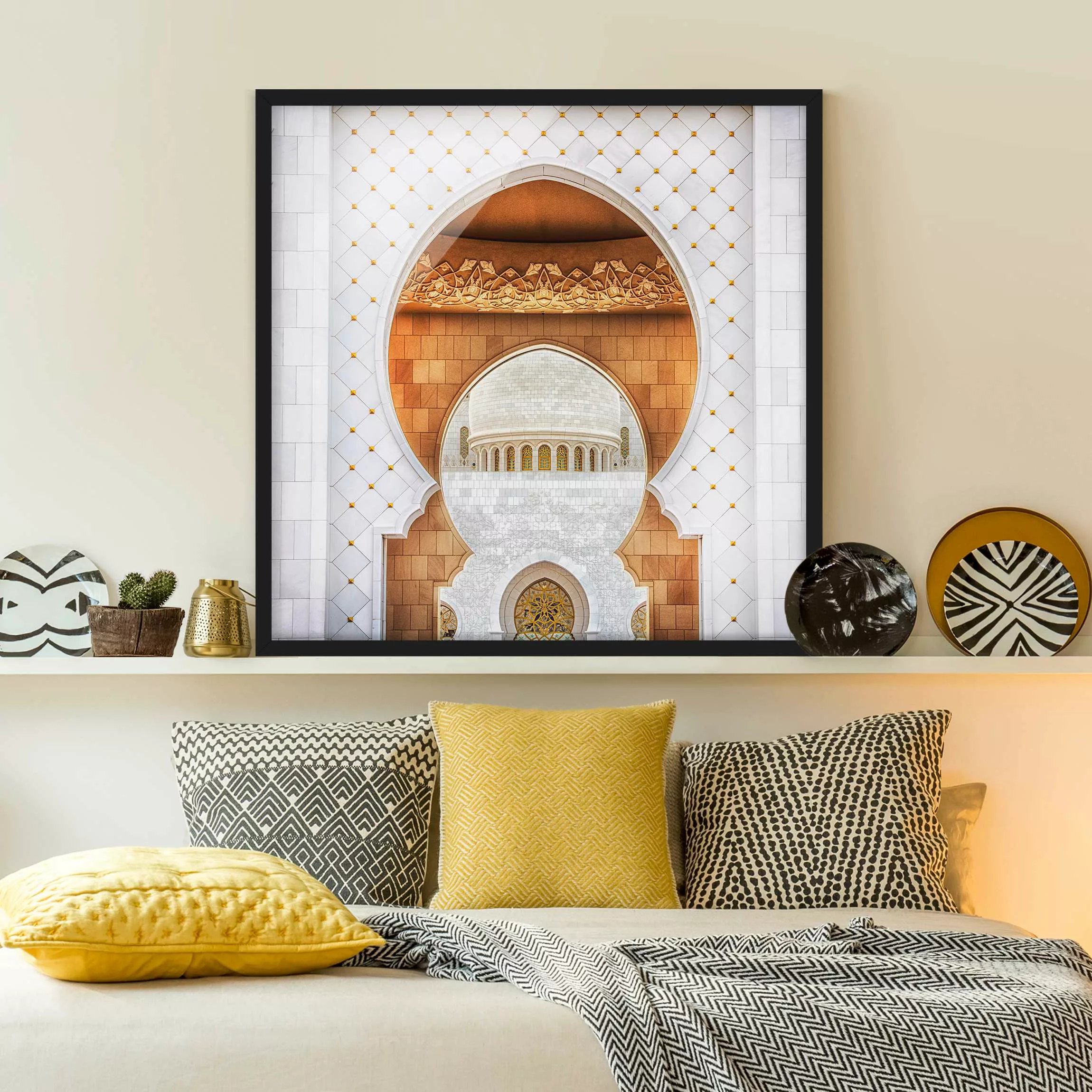 Bild mit Rahmen - Quadrat Tor der Moschee günstig online kaufen