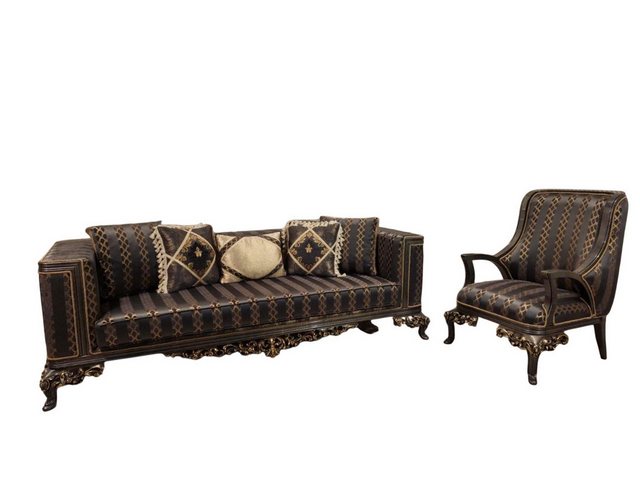JVmoebel Sofa, Klassische braune Sofagarnitur 3+1 Sitzer luxus Möbel Set günstig online kaufen