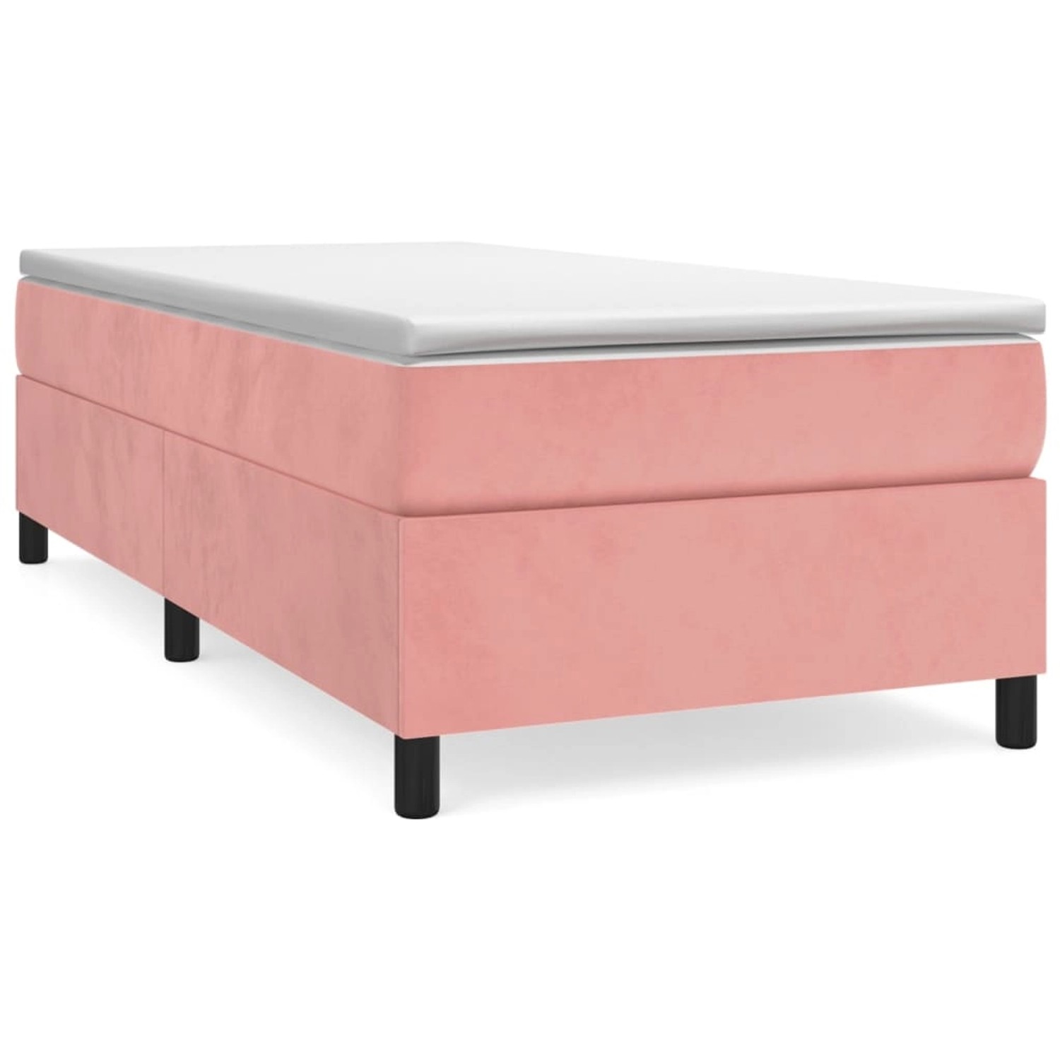 vidaXL Boxspringbett mit Matratze Rosa 100x200 cm Samt1378711 günstig online kaufen