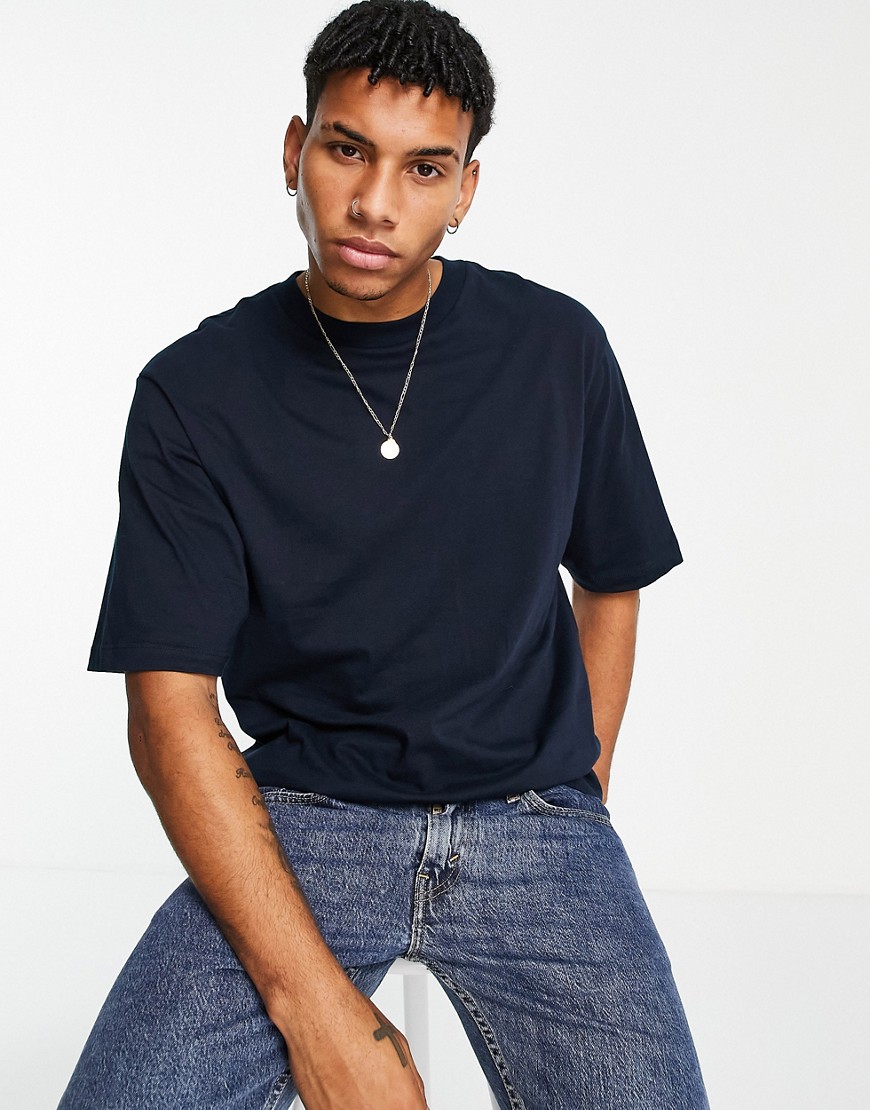 River Island – Oversized-T-Shirt in Marineblau günstig online kaufen