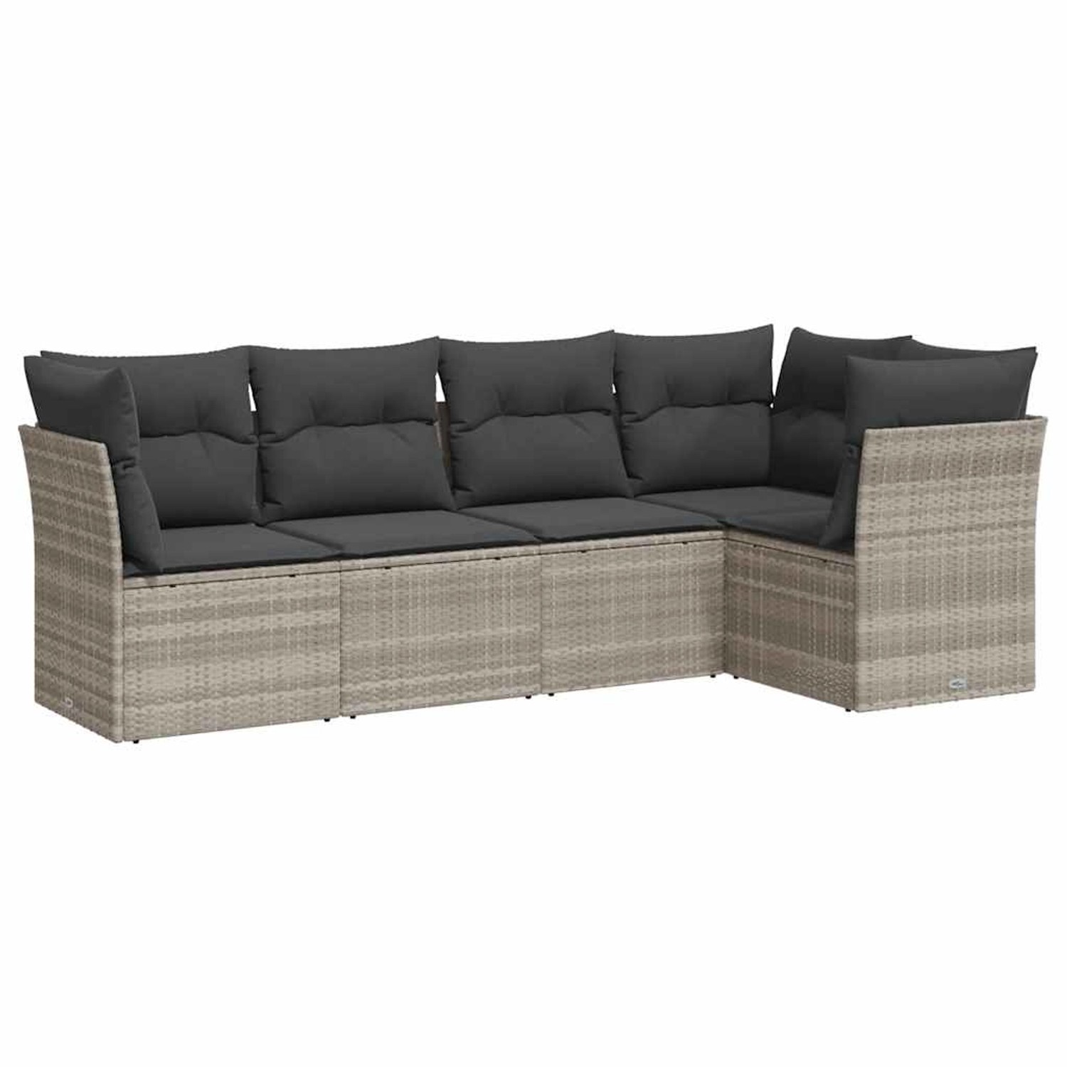 vidaXL 5-Tlg Garten-Sofagarnitur mit Kissen Hellgrau Poly Rattan 3249441 günstig online kaufen