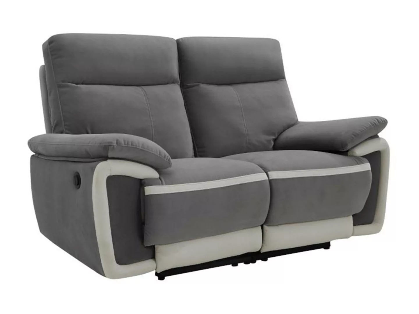 Relaxsofa elektrisch 2-Sitzer METTI - Samt - Grau günstig online kaufen