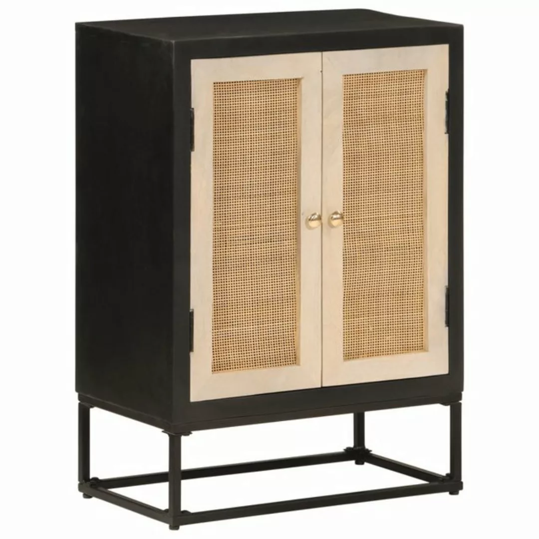 vidaXL Kleiderschrank Sideboard Schwarz 55x30x76 cm Massivholz Mango und Ei günstig online kaufen