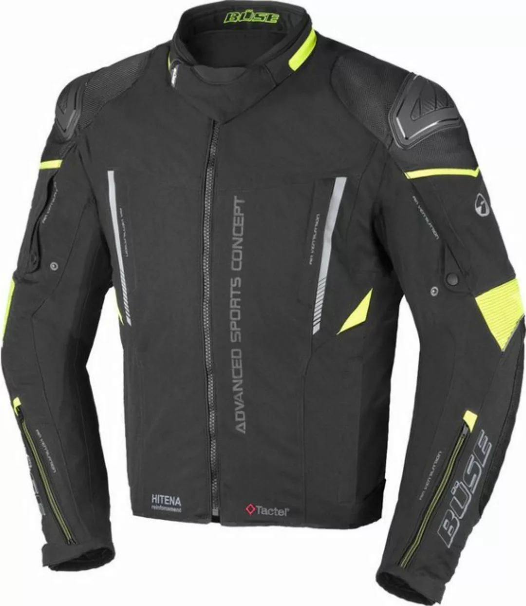 Büse Motorradjacke Büse Rocca Textiljacke Schwarz / Neon-Gelb 52 günstig online kaufen