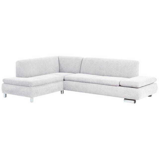 58 aufm Kessel Sofa mit Ottomane links Kaye Bezug Veloursstoff Metallfuß ve günstig online kaufen