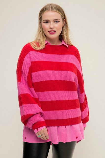 Studio Untold Strickpullover Pullover oversized Blockstreifen Rundhals Lang günstig online kaufen