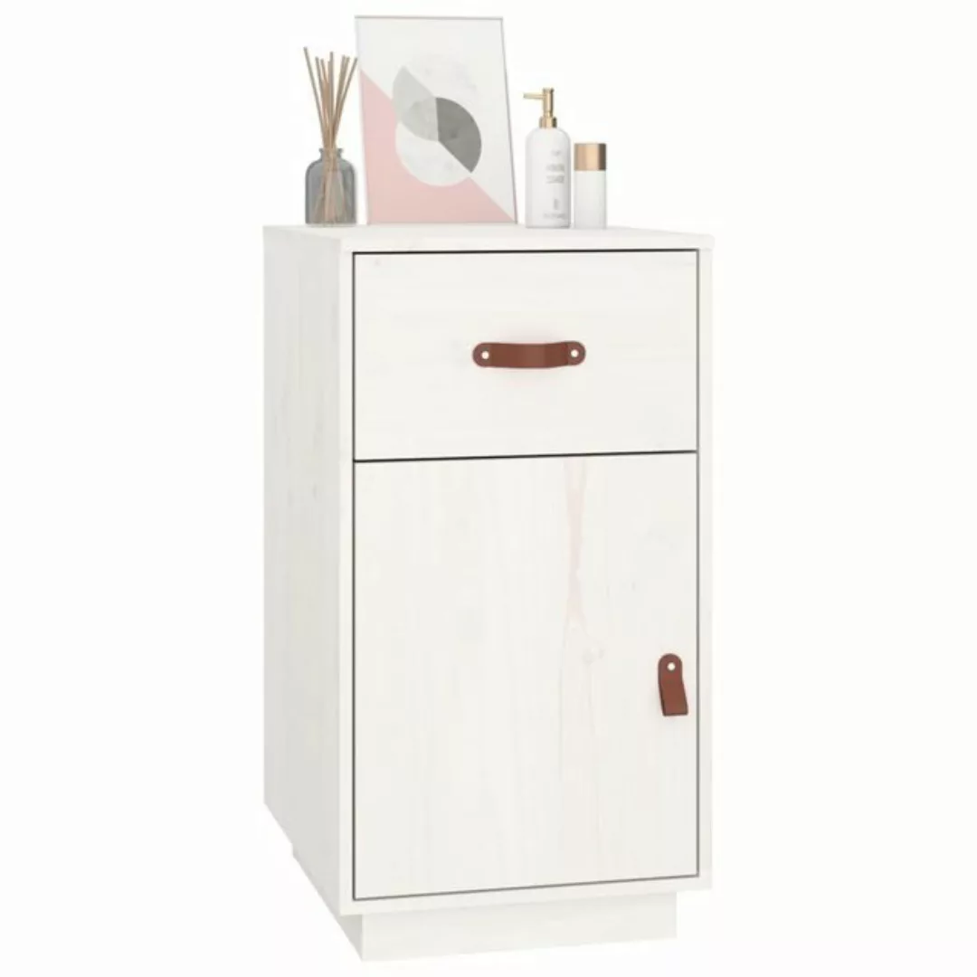 vidaXL Aktenschrank Schreibtisch-Schrank Weiß 40x50x75 cm Massivholz Kiefer günstig online kaufen