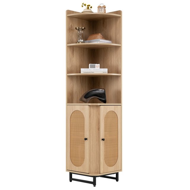 COSTWAY Bücherregal, Eckregal, 172cm Hochschrank mit 4 Regalen, platzsparen günstig online kaufen