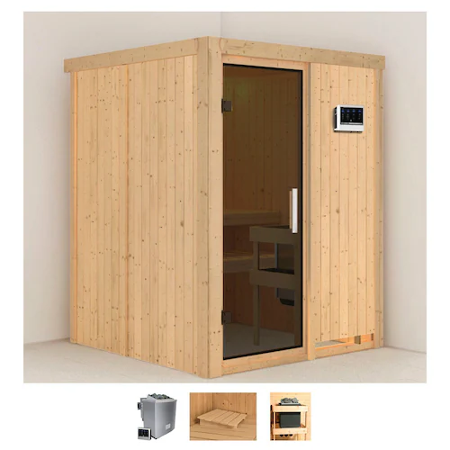 Karibu Sauna »Norma«, (Set), 9 KW-Bio-Ofen mit externer Steuerung günstig online kaufen