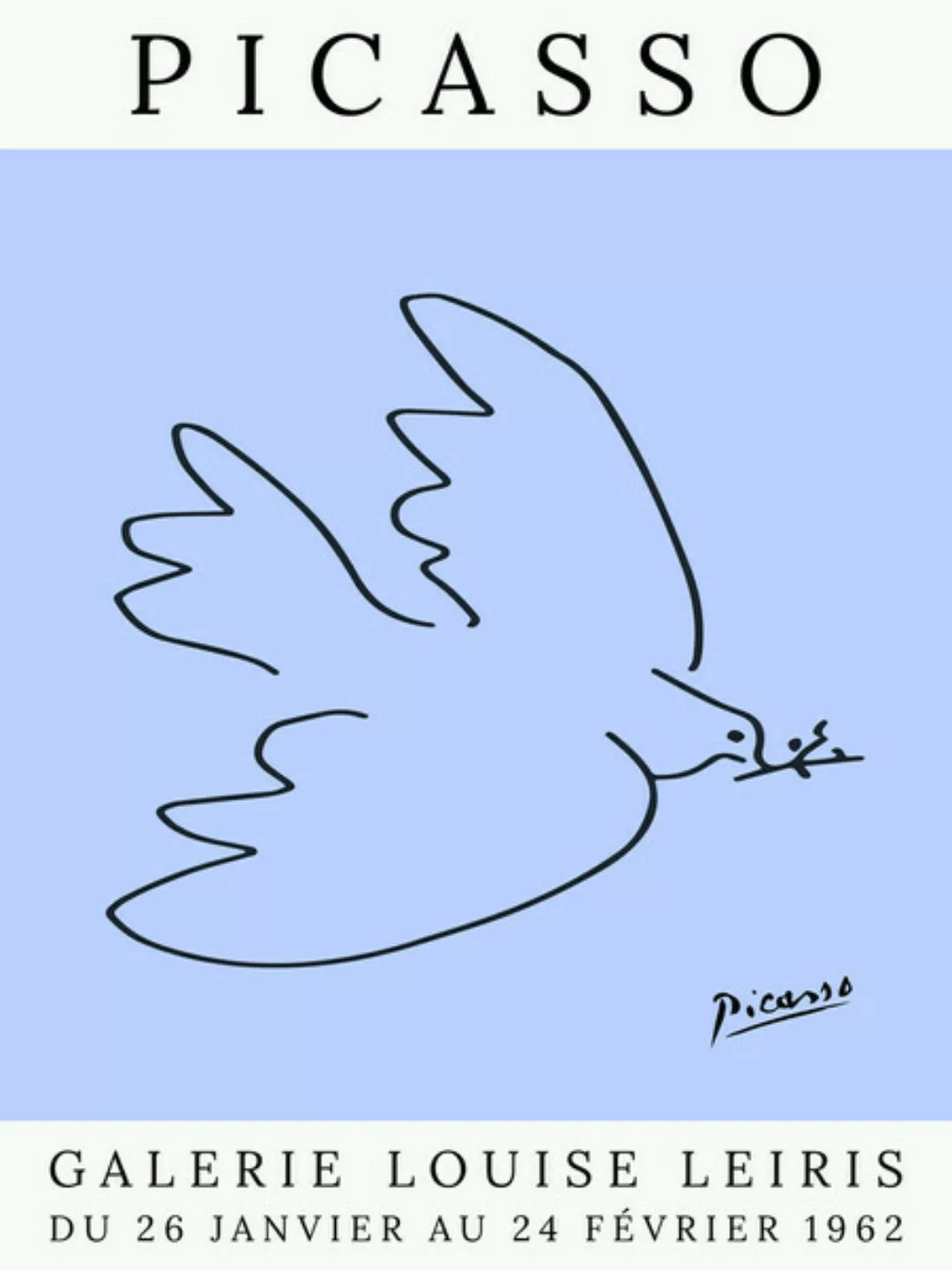 Poster / Leinwandbild - Picasso Taube – Violett günstig online kaufen