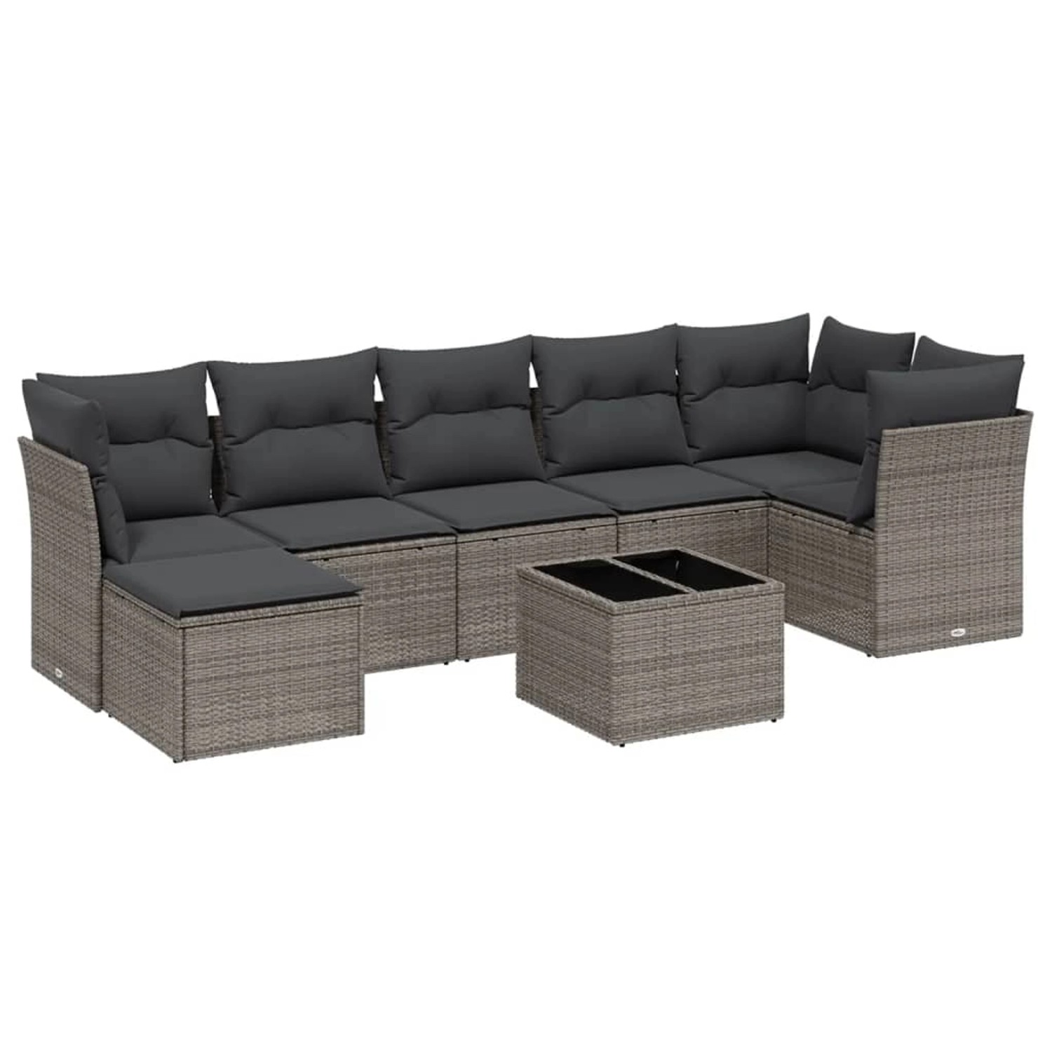 vidaXL 8-Tlg Garten-Sofagarnitur mit Kissen Hellgrau Poly Rattan 3263208 günstig online kaufen