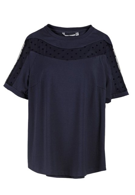 HELMIDGE Kurzarmbluse Bluse mit transparenten Chiffon-Ärmeln günstig online kaufen