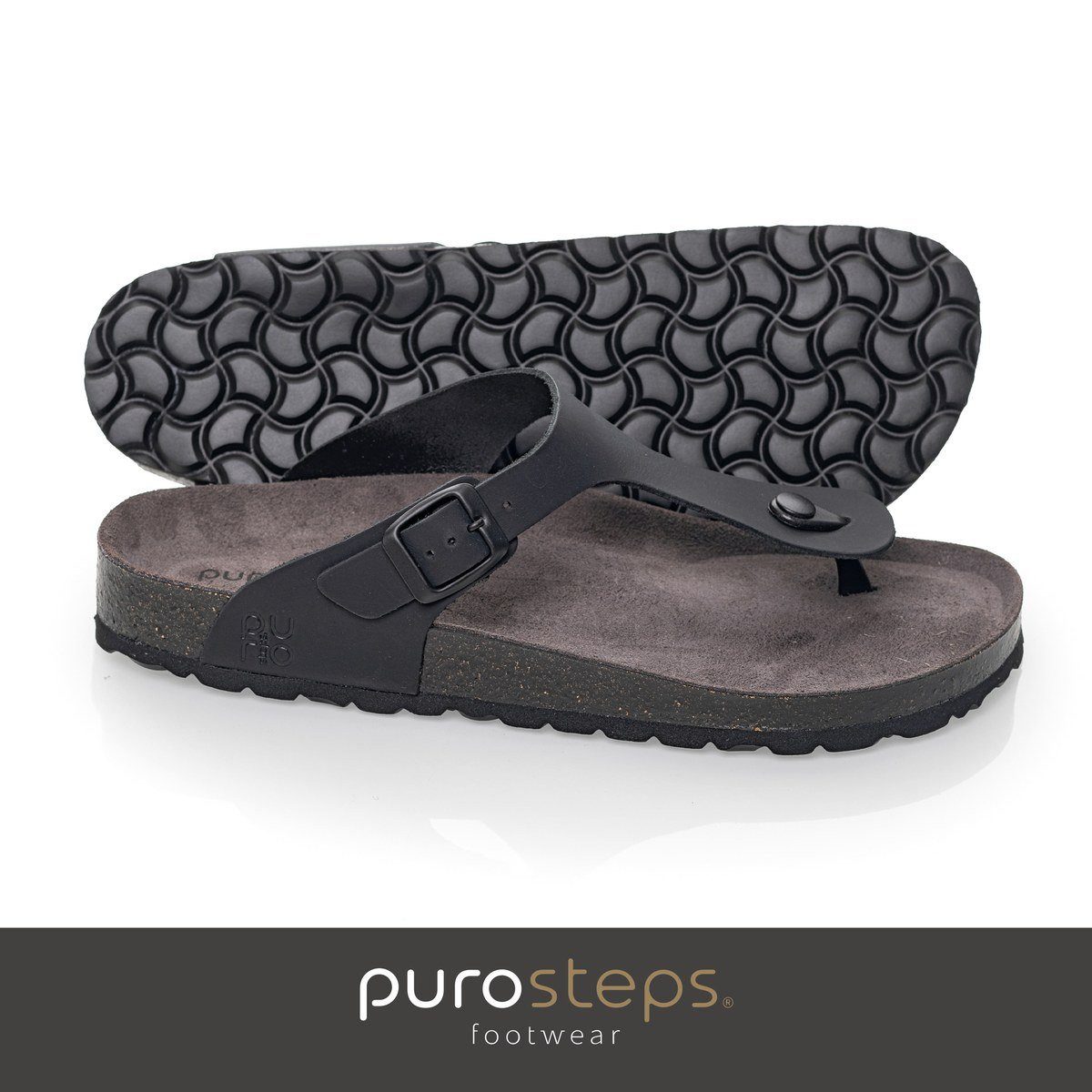 purosteps Zehensandale Toledo Eco (Leder) schwarz/grau günstig online kaufen