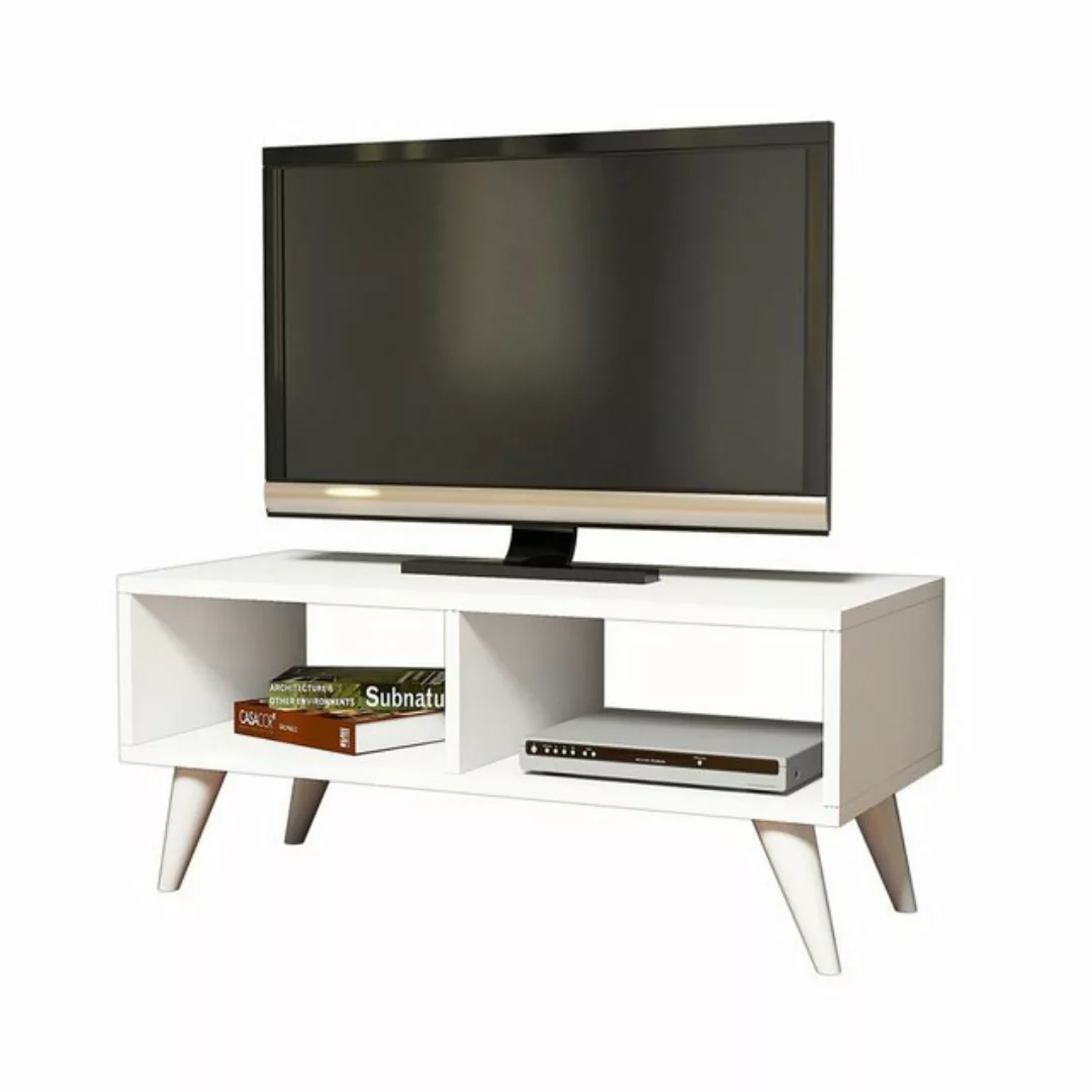 en.casa TV-Schrank Aaskov TV Board Lowboard 35x90x35cm, 2 Ablagen, Weiß günstig online kaufen