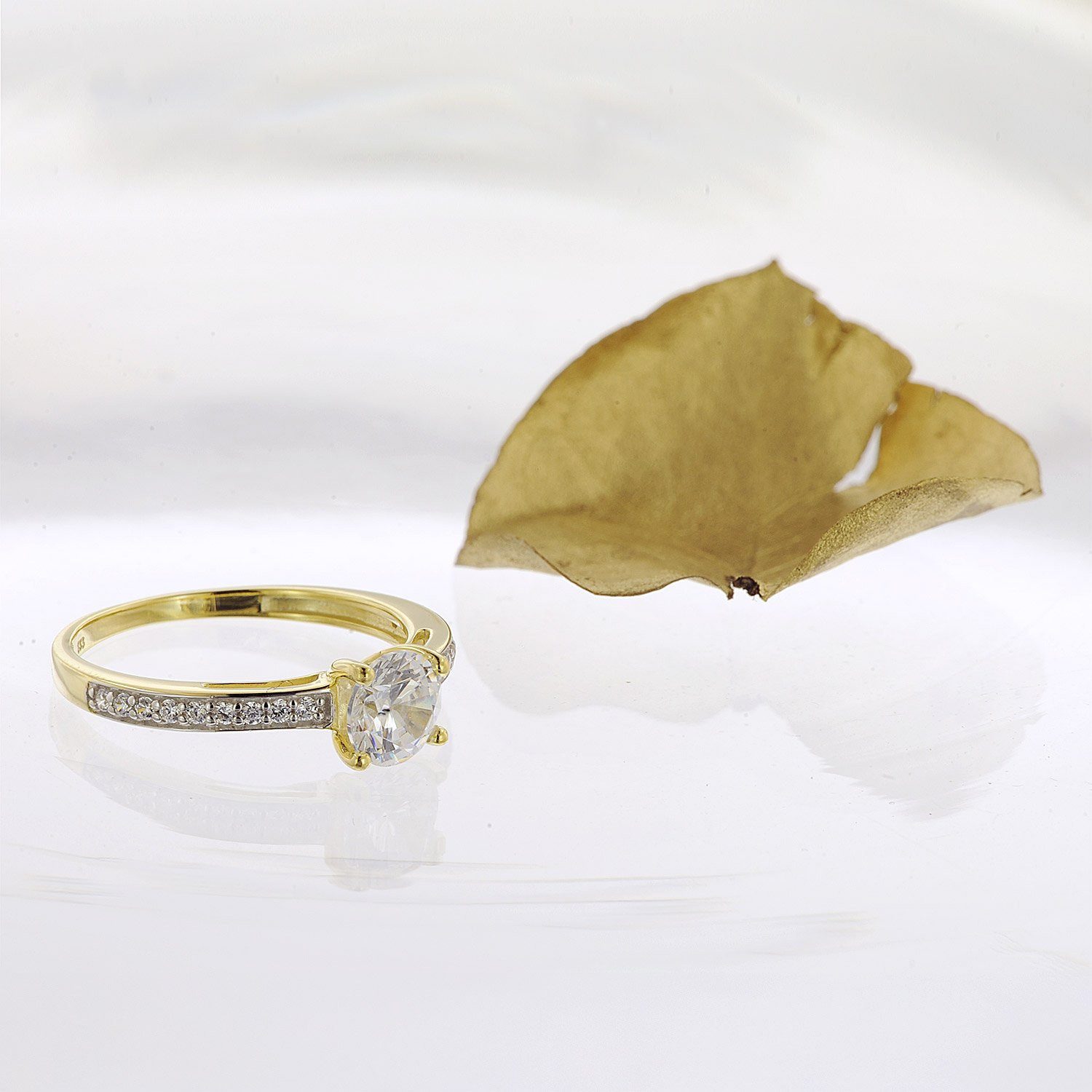 Glizz Goldring Gold 333/8K mit Zirkonia günstig online kaufen
