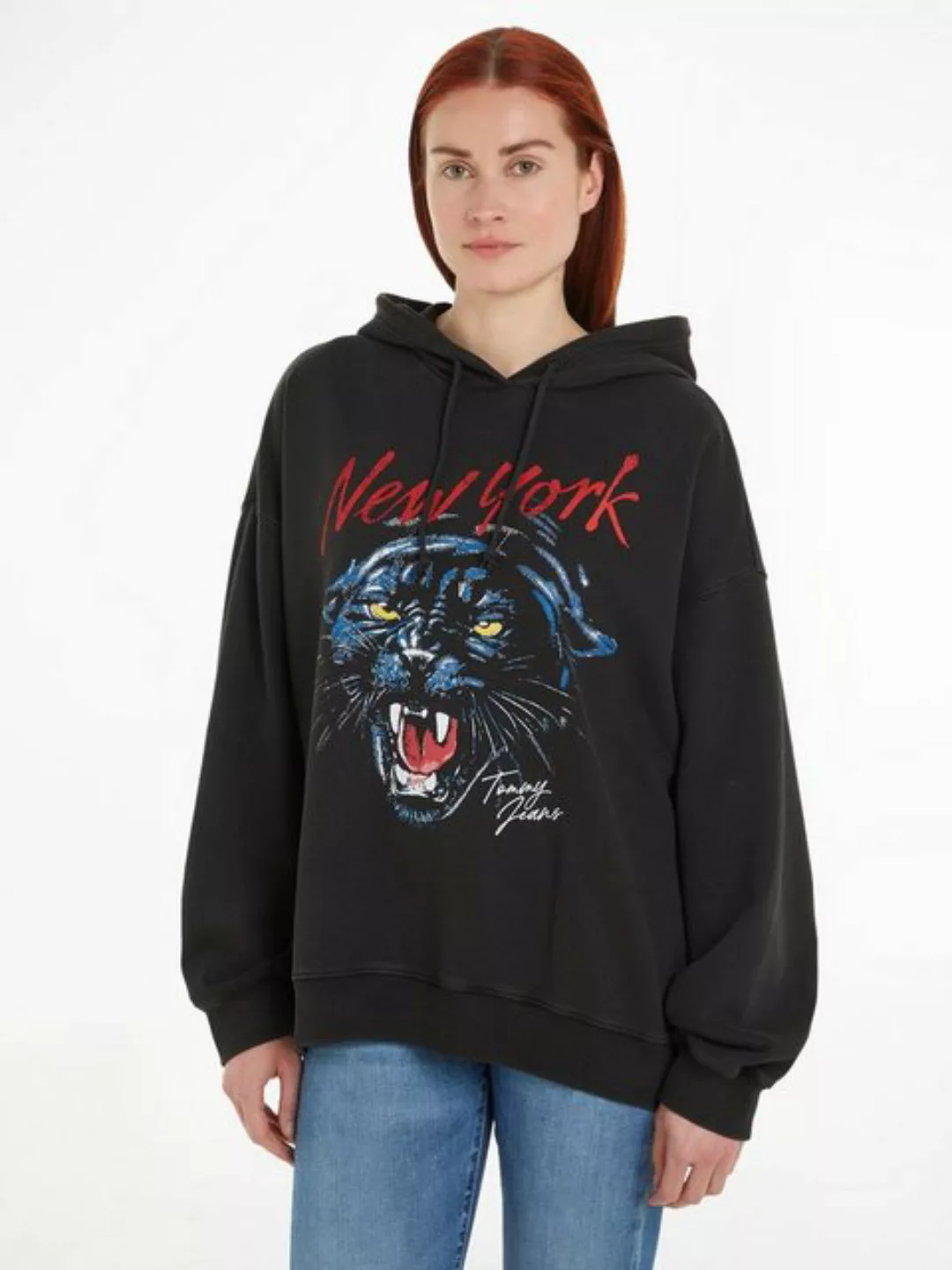 Tommy Jeans Kapuzensweatshirt TJW OVS PANTHER HOODIE mit Frontprint günstig online kaufen