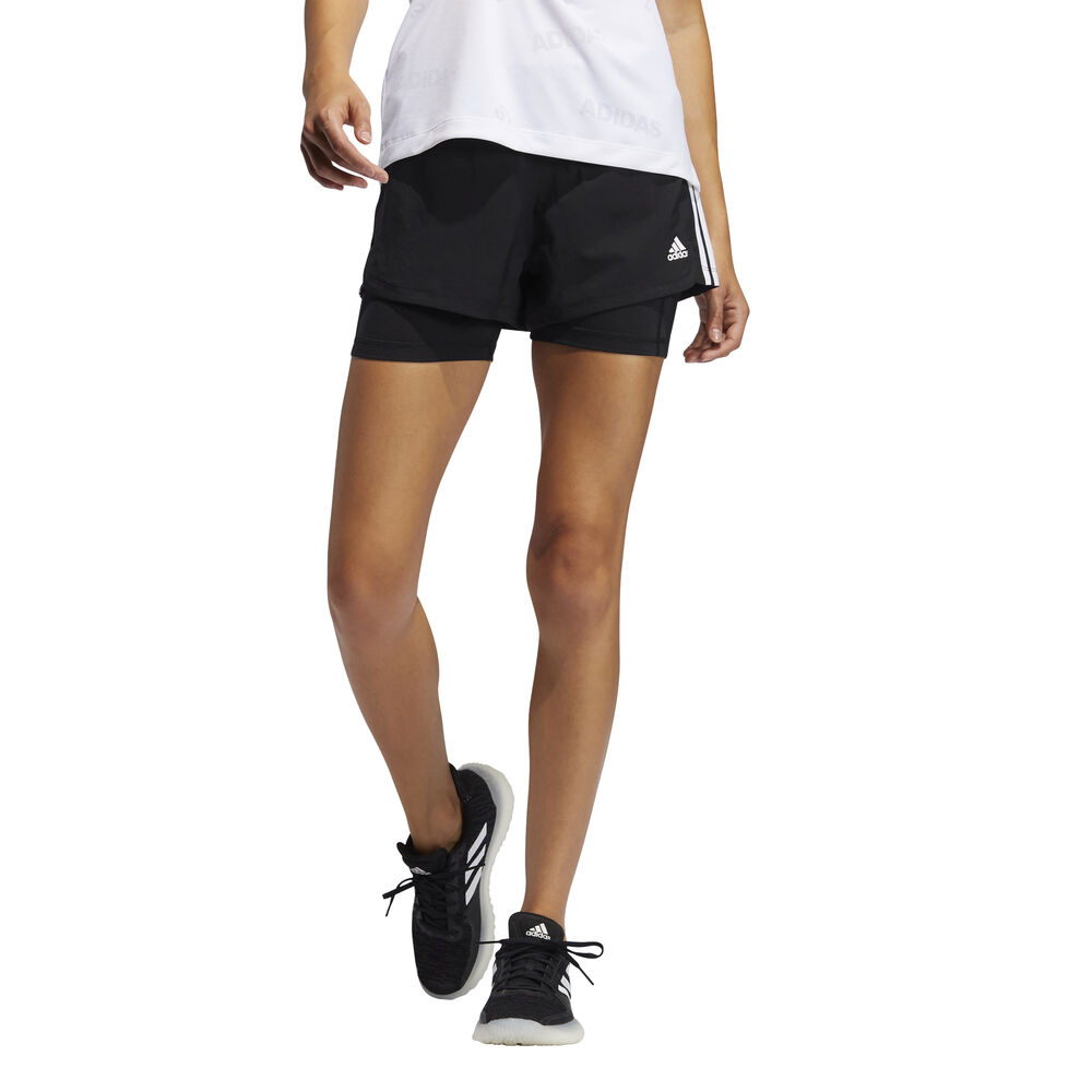 Adidas Pacer 3 Stripes Woven 2 In 1 Kurze Hosen XL Black / White günstig online kaufen