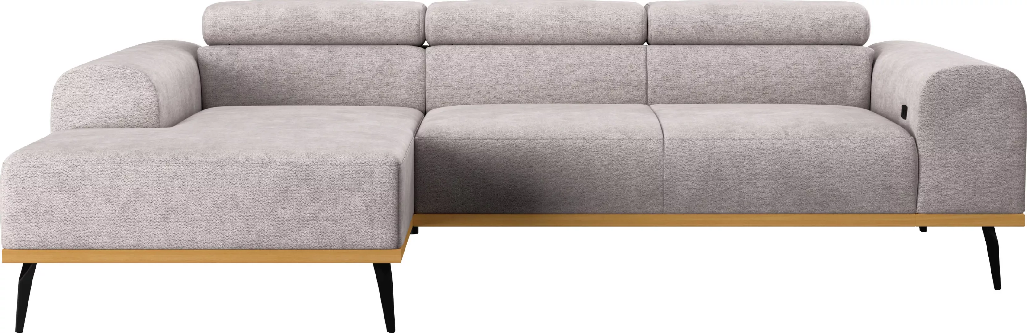 Places of Style Ecksofa "Carlo L-Form", mit Kopfteilverstellung & Holz-Rahm günstig online kaufen