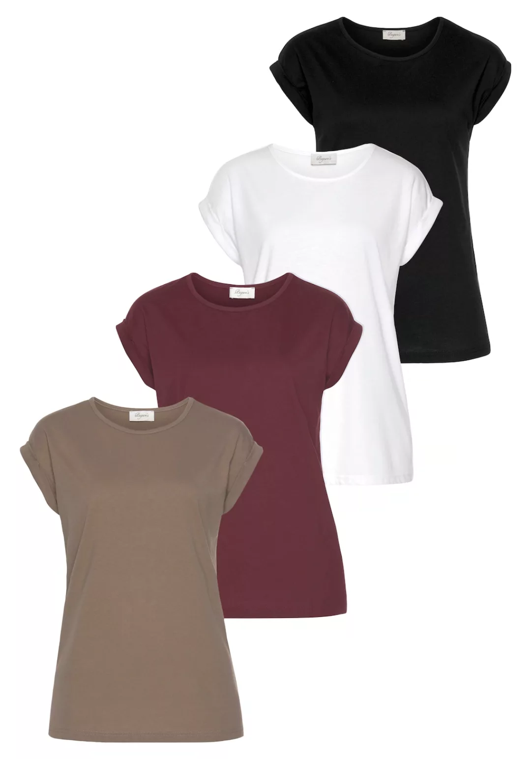 Boysens T-Shirt, (Packung), Kurzarm, basic, Rundhalsausschnitt - NEUE FARBE günstig online kaufen