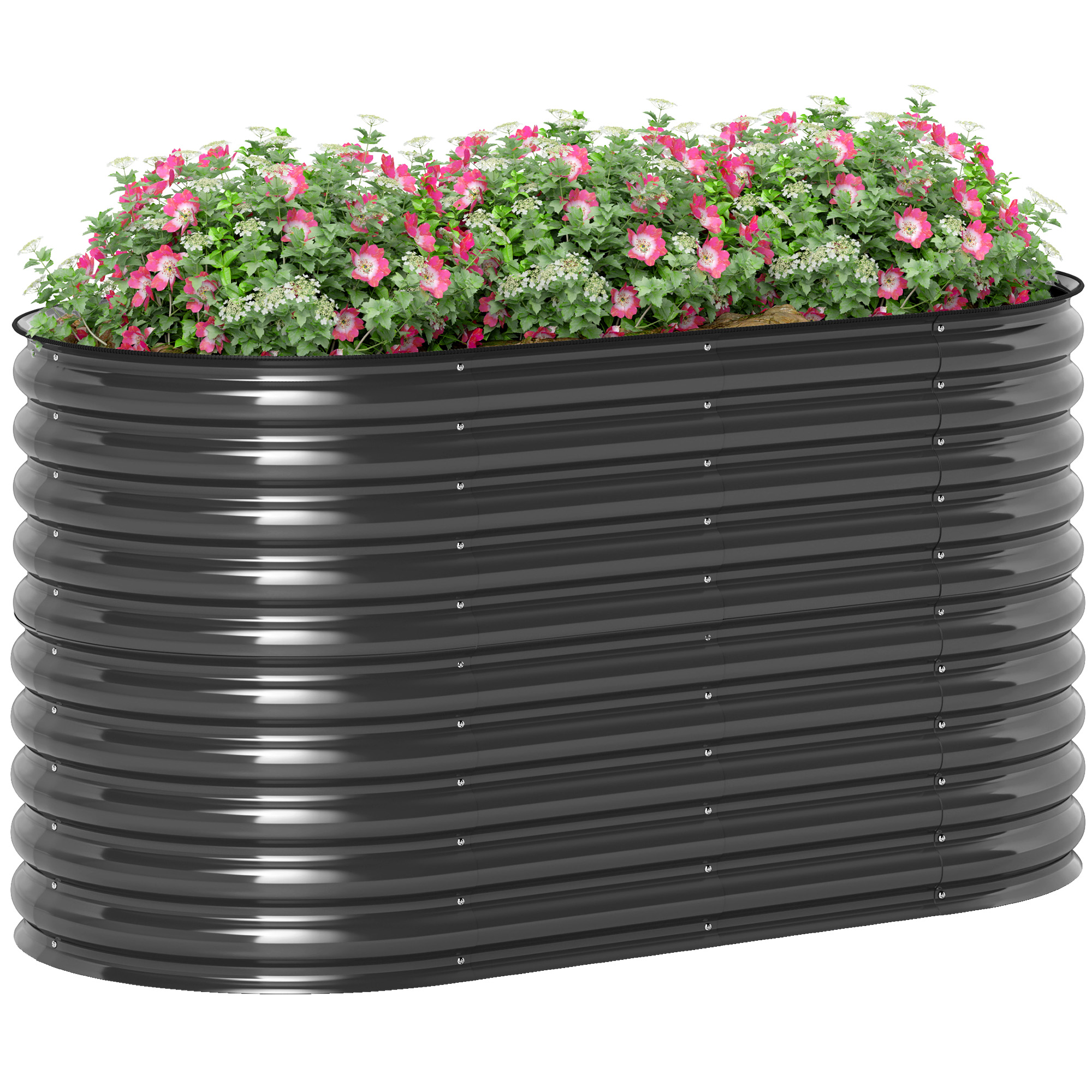 Outsunny Hochbeet aus Stahl, Pflanzbeet Frühbeet Gartenbeet stapelbar Blume günstig online kaufen