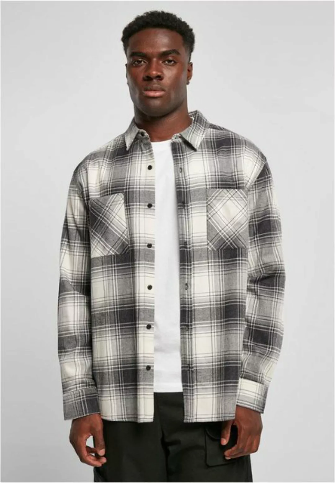 URBAN CLASSICS Langarmhemd Urban Classics Herren Mock Check Shirt (1-tlg) günstig online kaufen