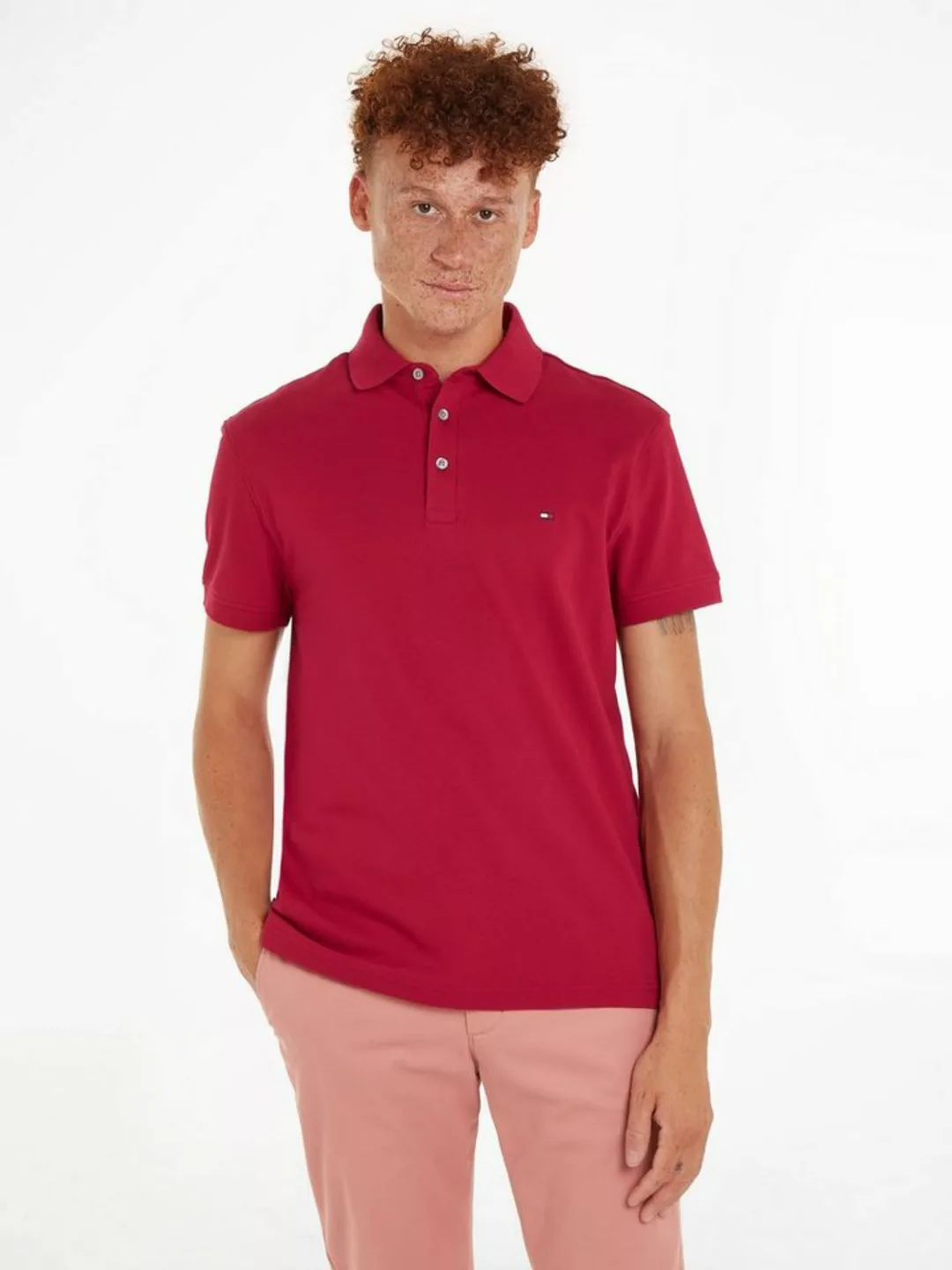 Tommy Hilfiger Poloshirt 1985 SLIM POLO Markenstickerei, aus Baumwoll-Piqué günstig online kaufen