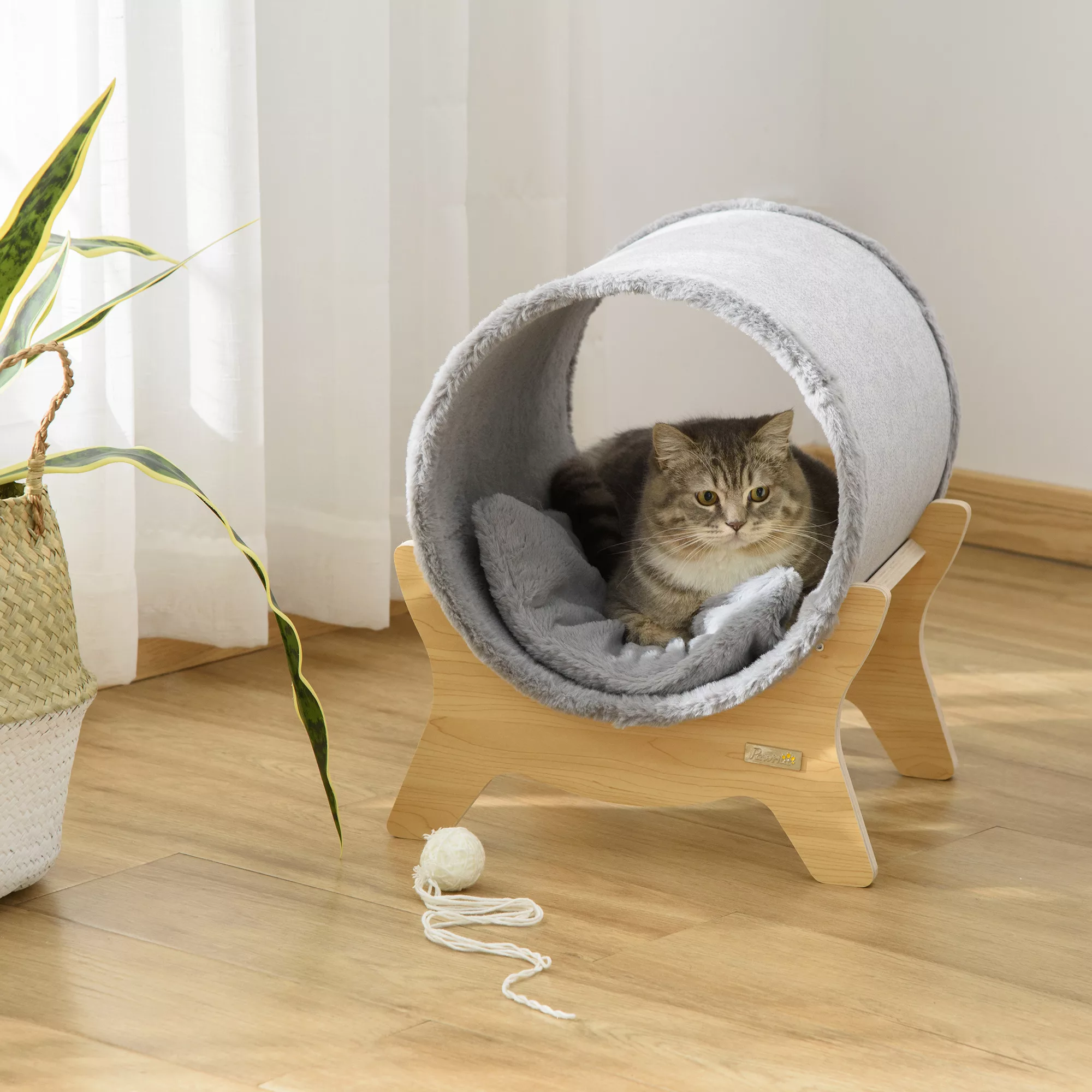 PawHut Katzenhöhle mit Regal  Indoor Katzenhaus, Kratzunterlage, Grau, 41x4 günstig online kaufen