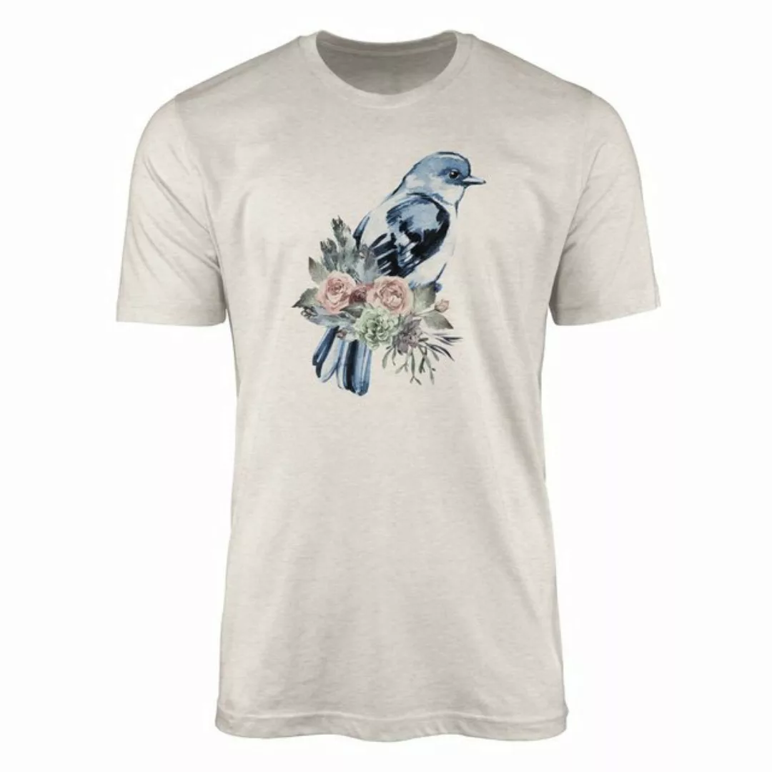 Sinus Art T-Shirt Herren Shirt Organic T-Shirt Aquarell Motiv Sperling Bio- günstig online kaufen