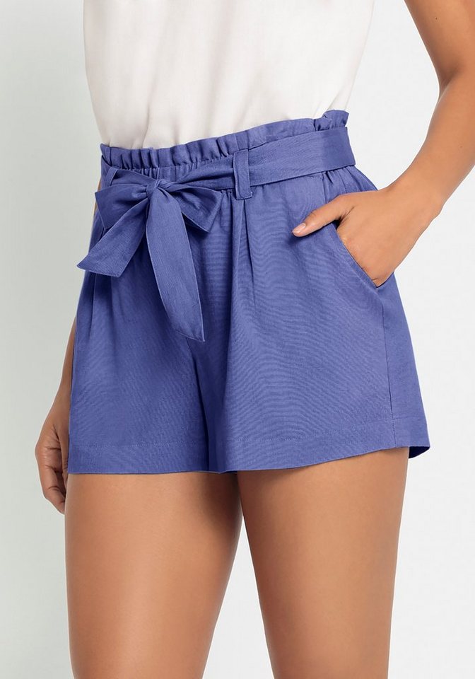 LASCANA Shorts (mit Bindegürtel) im Paperbag-Stil aus Leinenmix günstig online kaufen