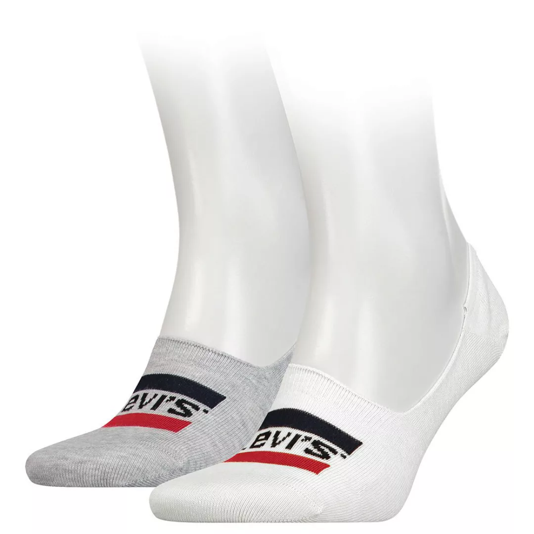 Levi´s ® Rise Sportswear Logo Low Socken 2 Paare EU 43-46 White / Grey günstig online kaufen