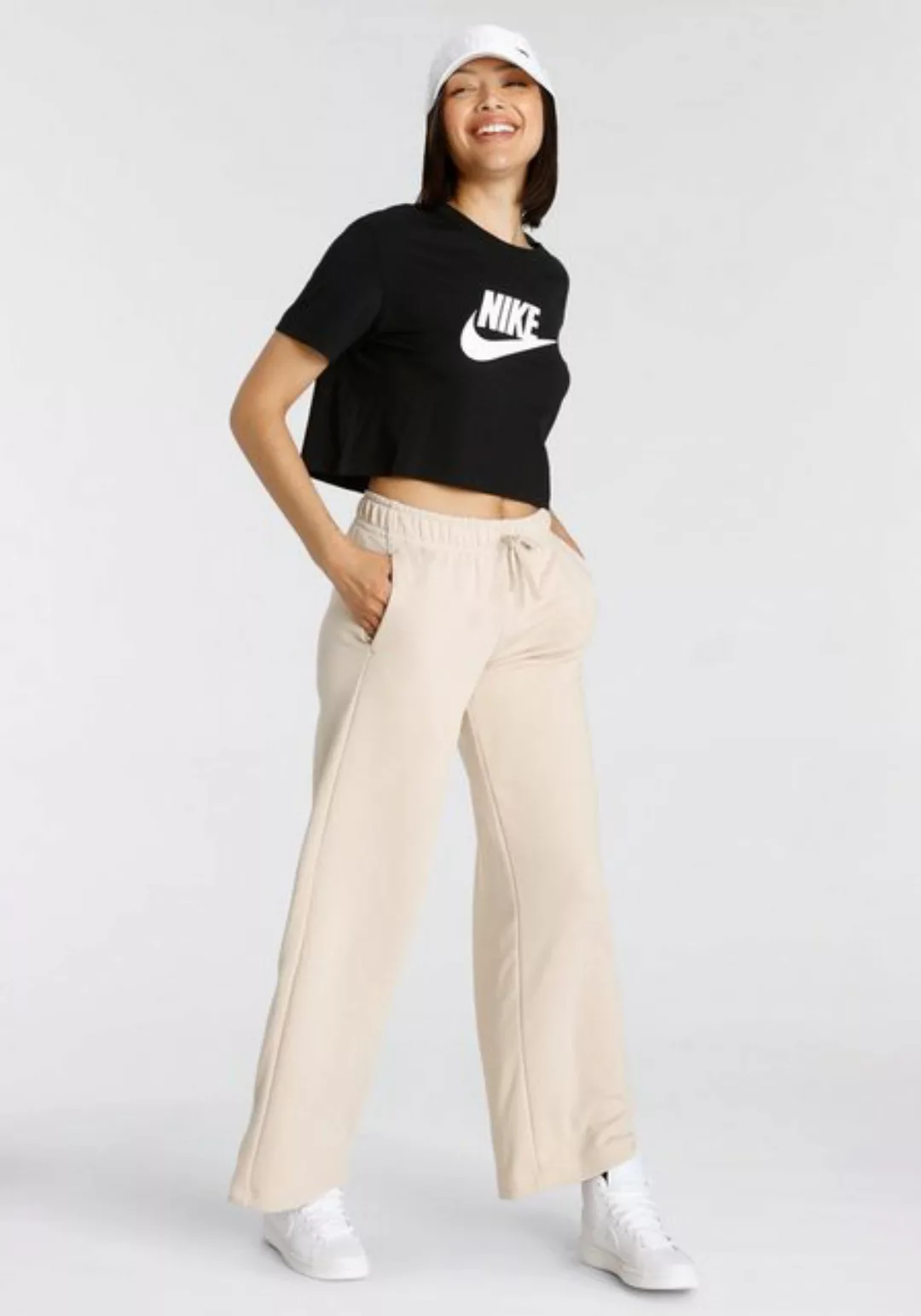Nike Sportswear Essential Icon Futura Crop Kurzarm T-shirt XL Black / White günstig online kaufen