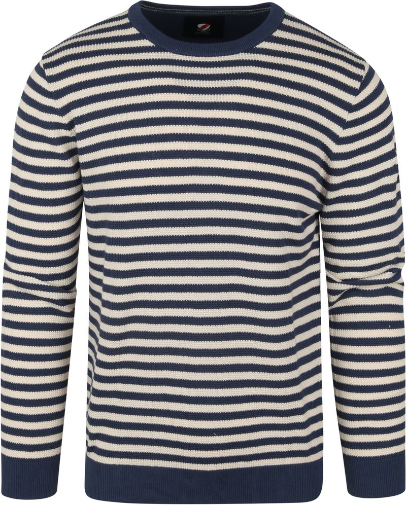 Suitable  Pullover O-Ausschnitt Dunkel Blau Streifen - Größe XL günstig online kaufen