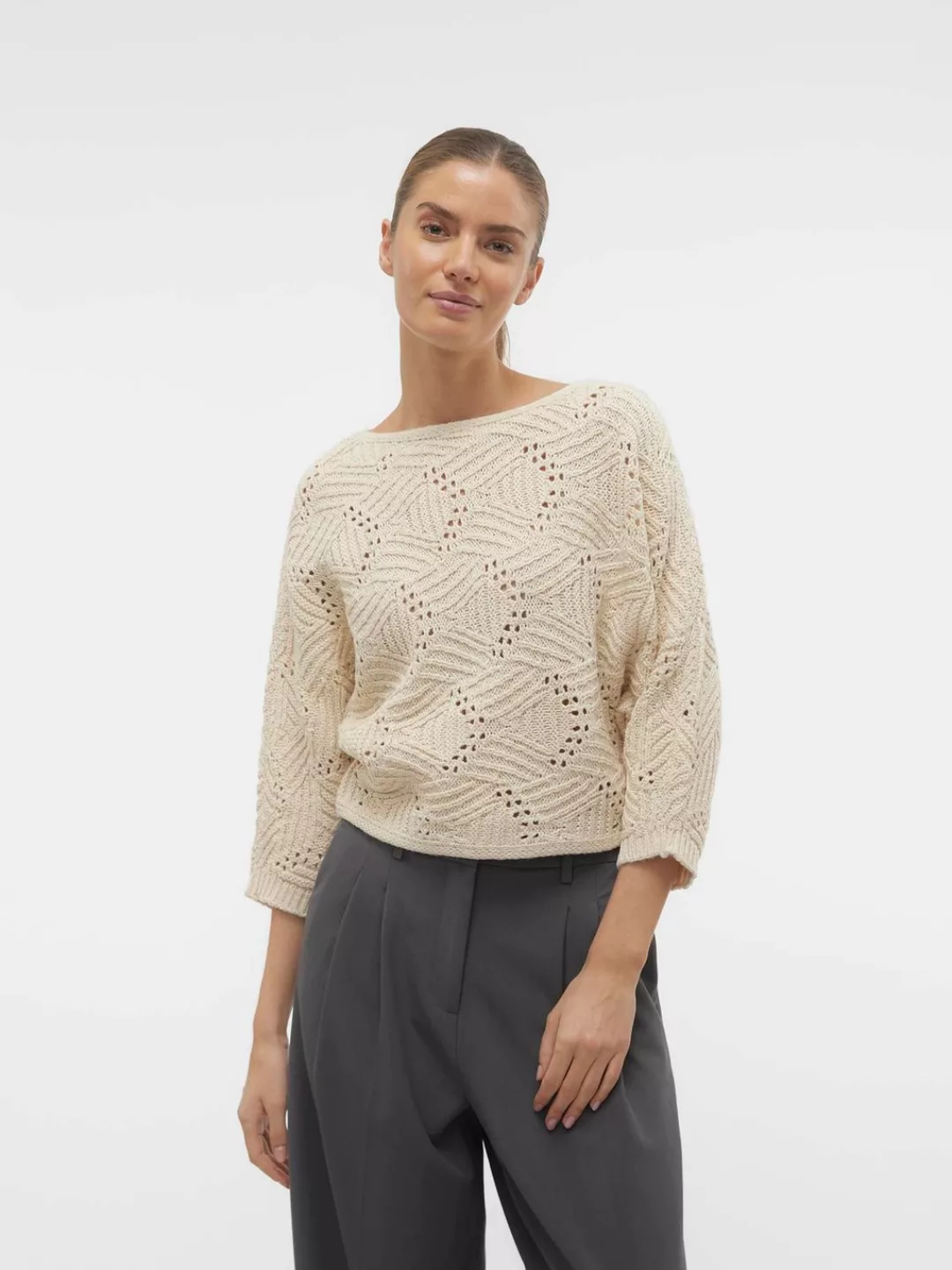 Vero Moda Strickpullover "VMGIGI 3/4 BOATNECK PULLOVER NOOS" günstig online kaufen