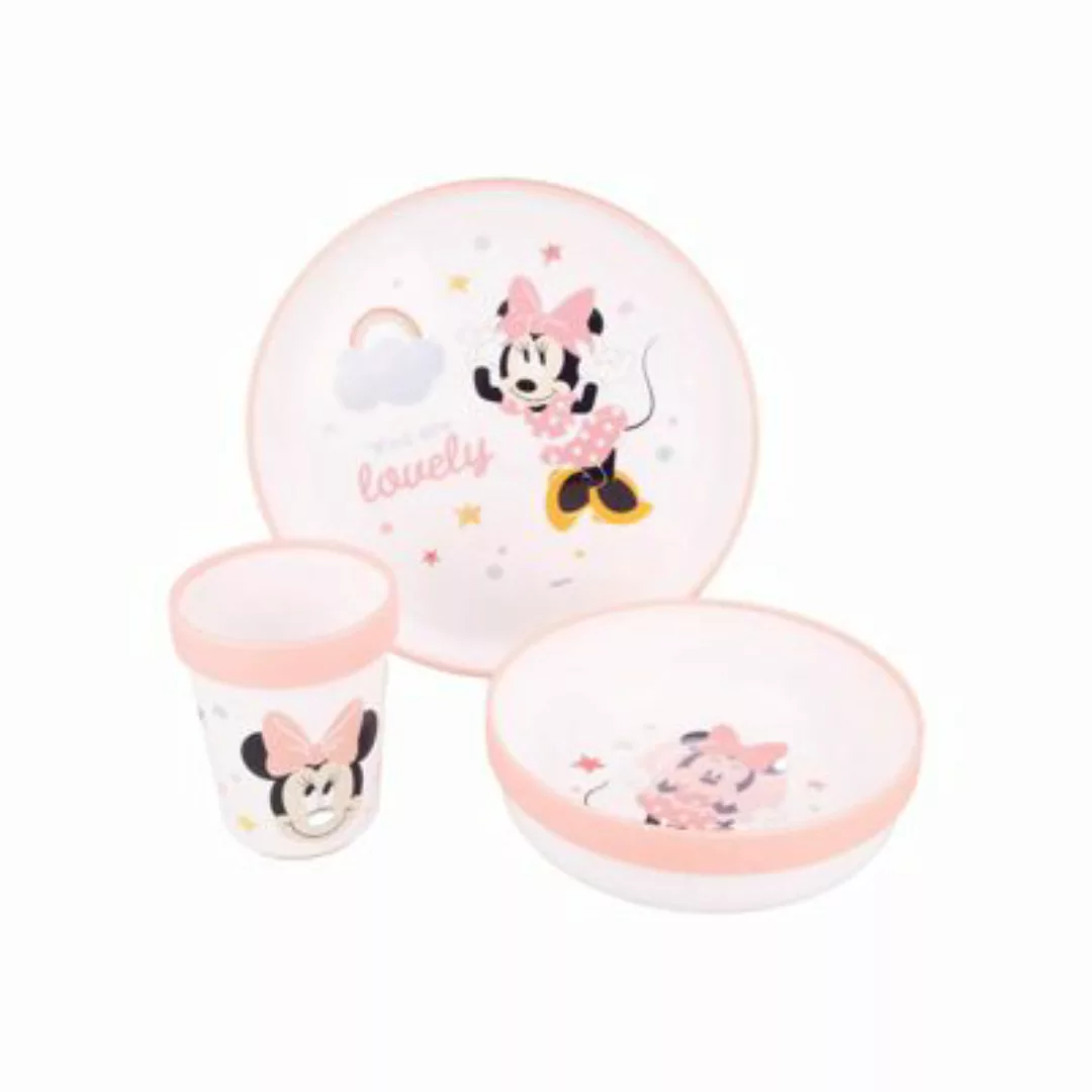 Minnie Mouse Kindergeschirr Set 3-teilig Kindergeschirrsets rosa günstig online kaufen