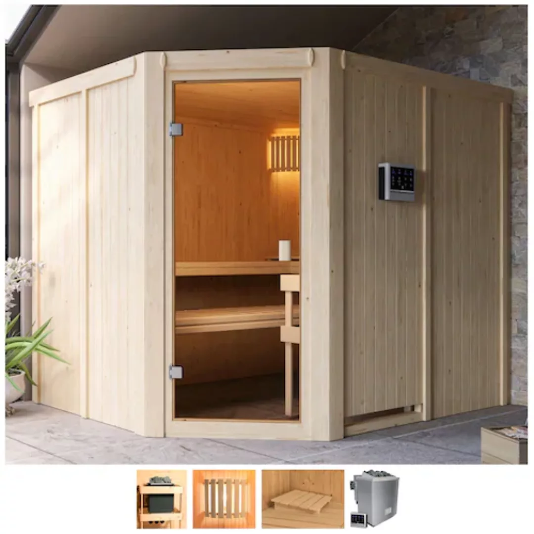 welltime Sauna »Henrika«, 9-kW-Bio-Ofen mit ext. Steuerung günstig online kaufen